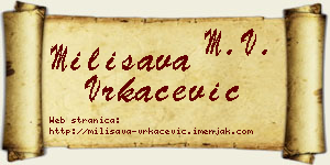 Milisava Vrkačević vizit kartica